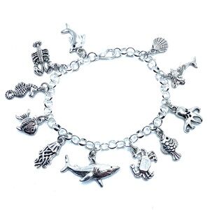 Ocean Life Charm Bracelet Sea Creatures Marine Animals